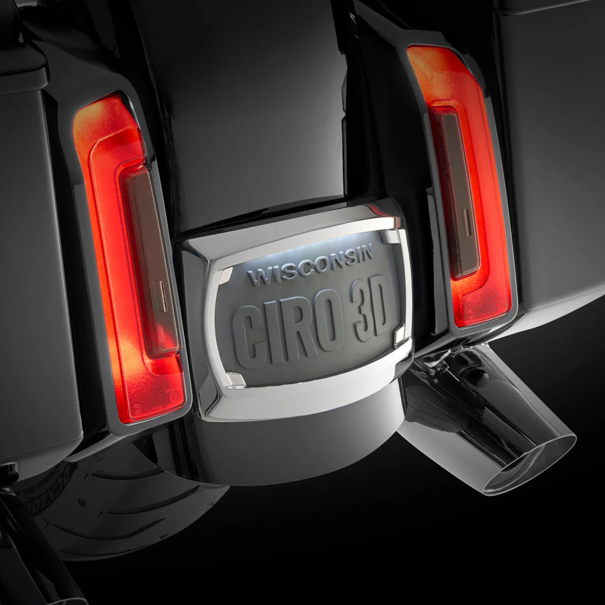 Curved License Plate Frame with LED Light / '23.5-up & '09-'22 CVO H-D Touring