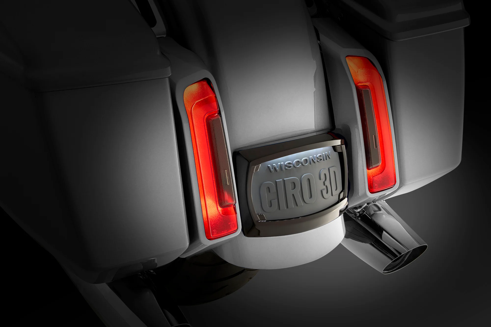 Curved License Plate Frame with LED Light / '23.5-up & '09-'22 CVO H-D Touring - Image 2