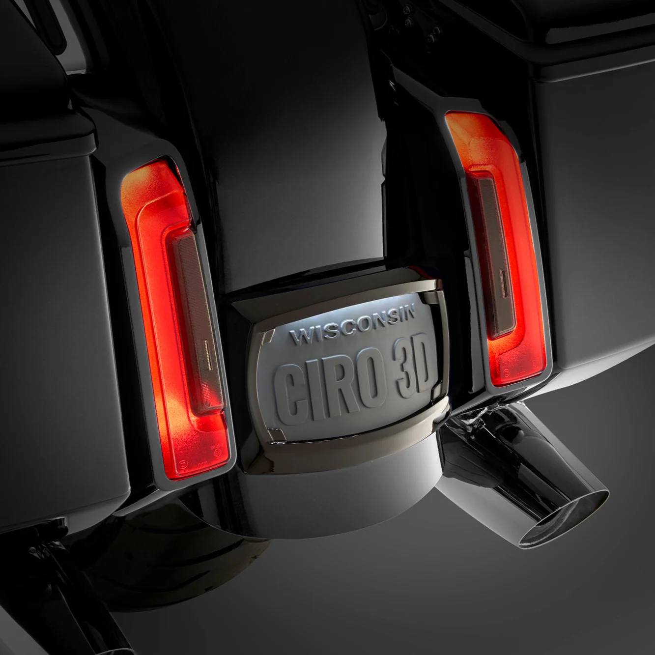 Curved License Plate Frame with LED Light / '23.5-up & '09-'22 CVO H-D Touring - Image 4