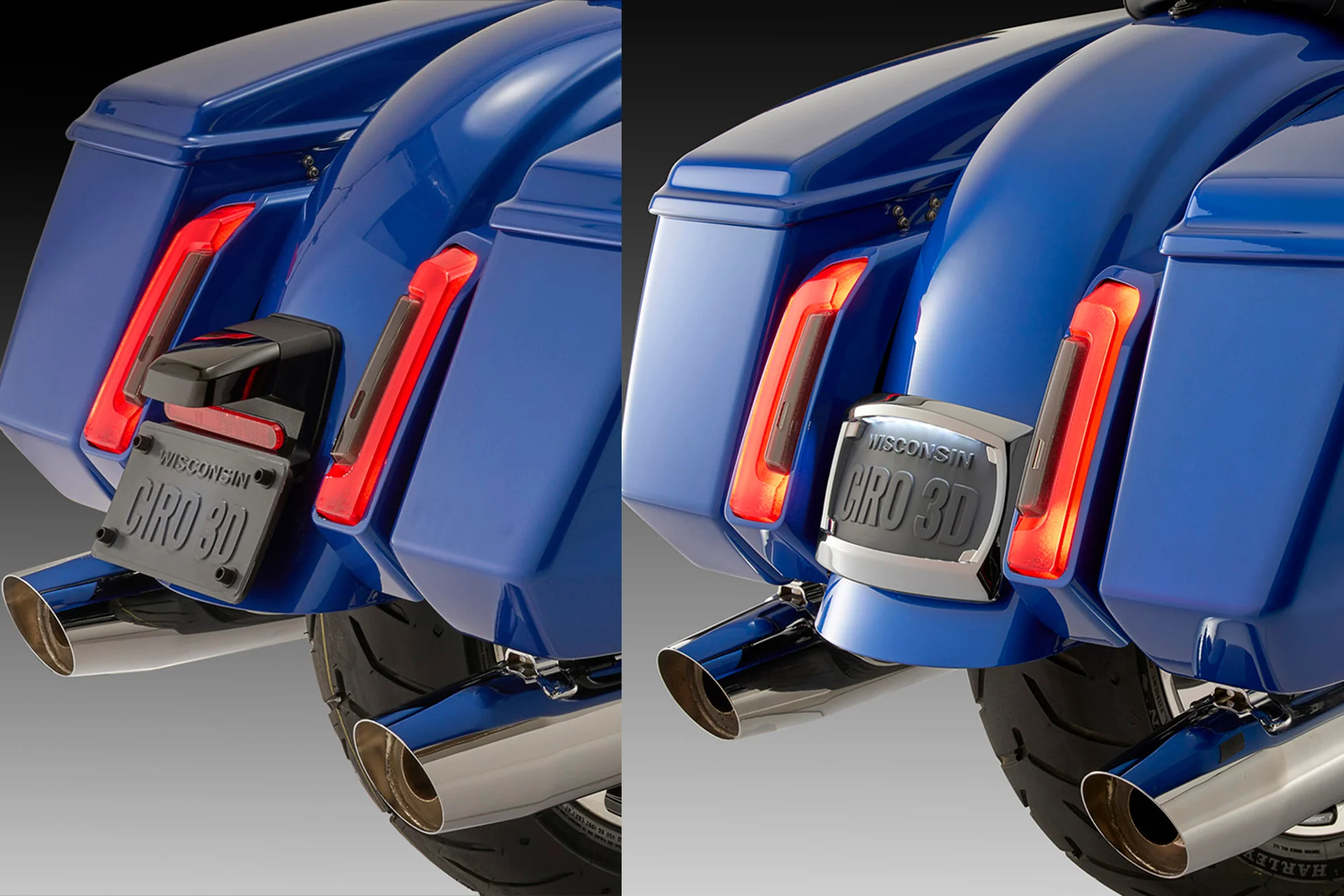 Curved License Plate Frame with LED Light / '23.5-up & '09-'22 CVO H-D Touring - Image 8
