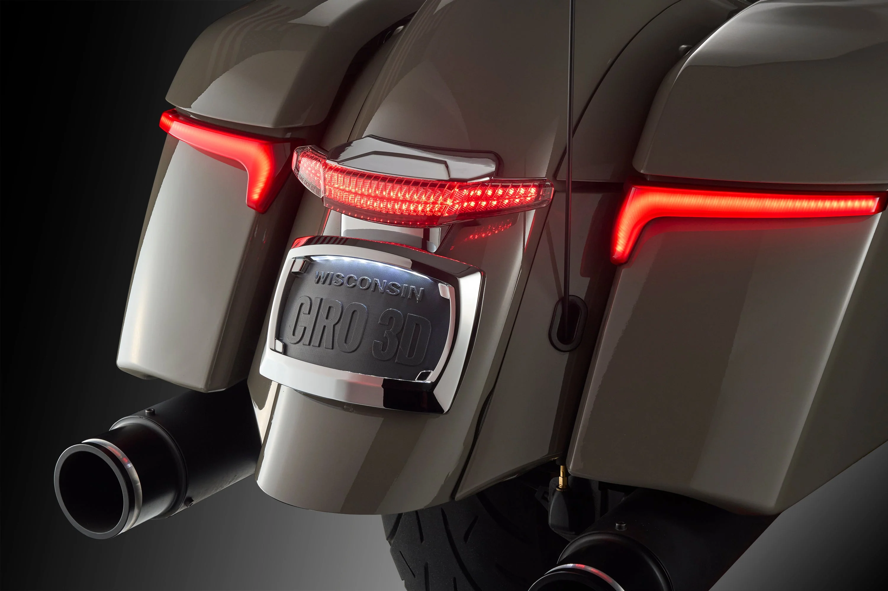 Latitude Tail Light & Plate Mount + Lightstrike® for Indian - COMING SOON