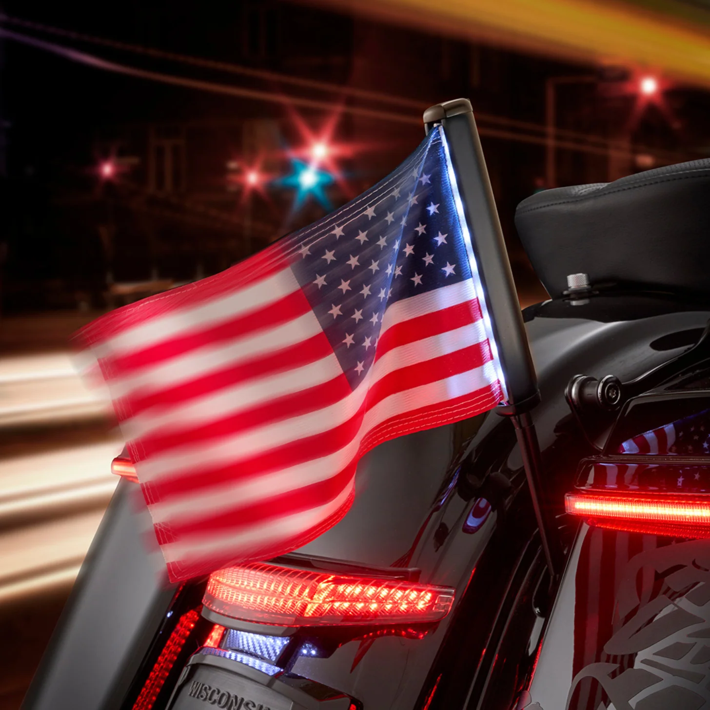 LED Lighted Flag Pole with American Flag